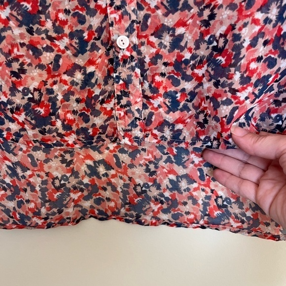 Anthropologie Pins & Needles Sheer Button Up Top Size XS multicolor - Picture 9 of 9